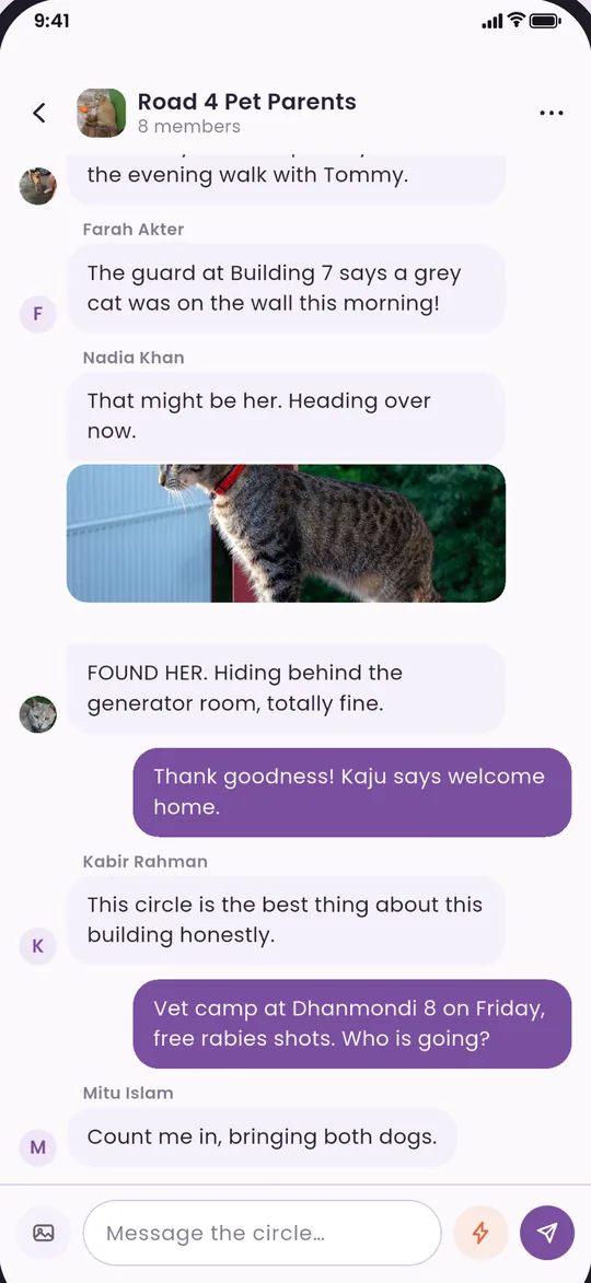 A neighbourhood circle chat